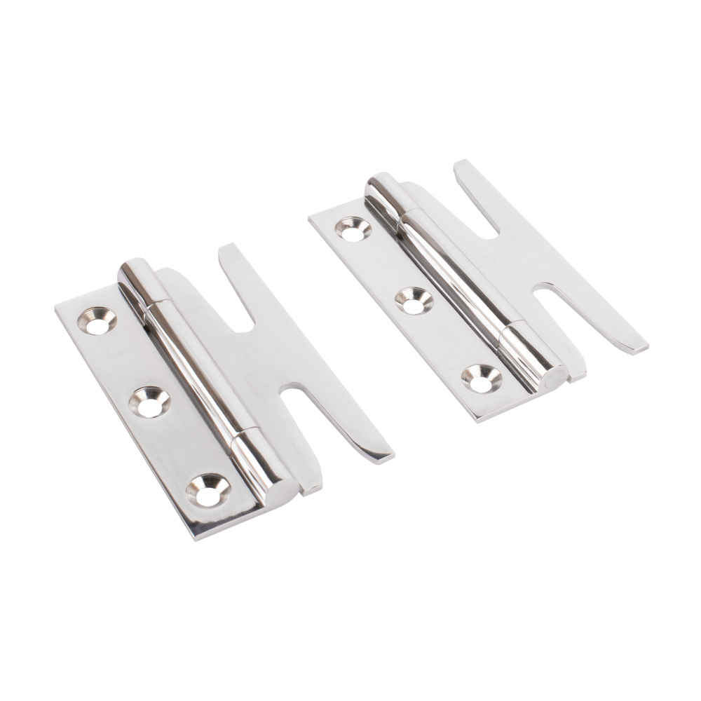 Simplex Solid Brass Standard Hinges (Sold in Pairs) - Polished Chrome